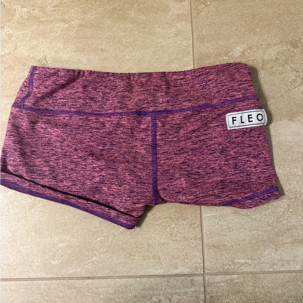 Fleo Women's Heathered Purple Athletic Shorts